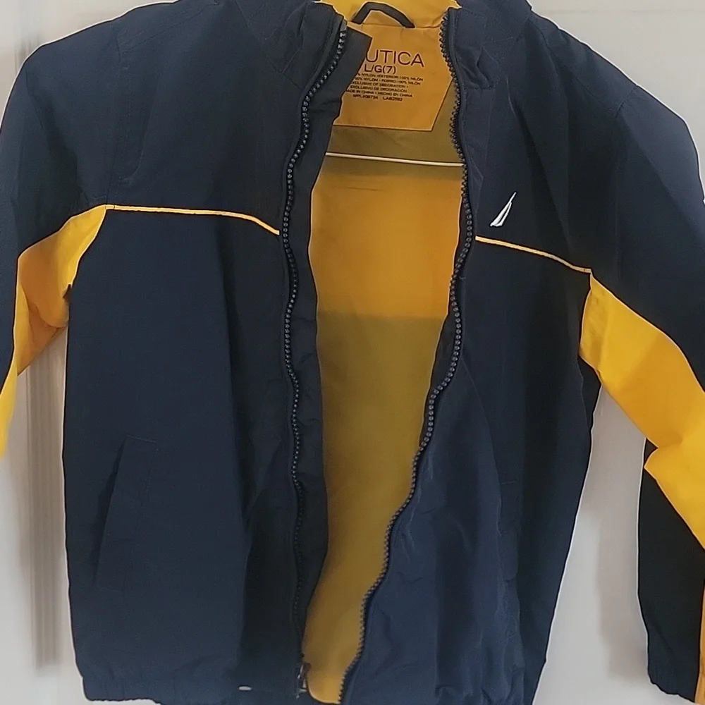 Nautica Kids Navy Jacket with Yellow Accents